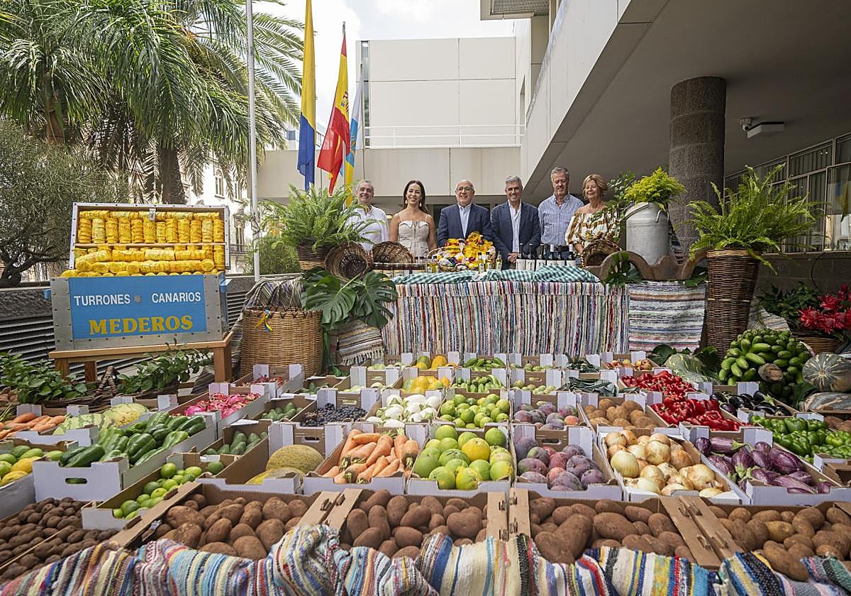 Productos que portará la carreta del Cabildo de Gran Canaria en la romería del Pino.
