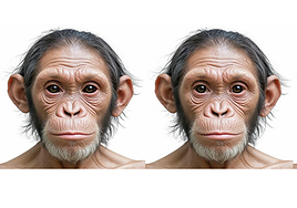 Expresiones faciales de homínidos.