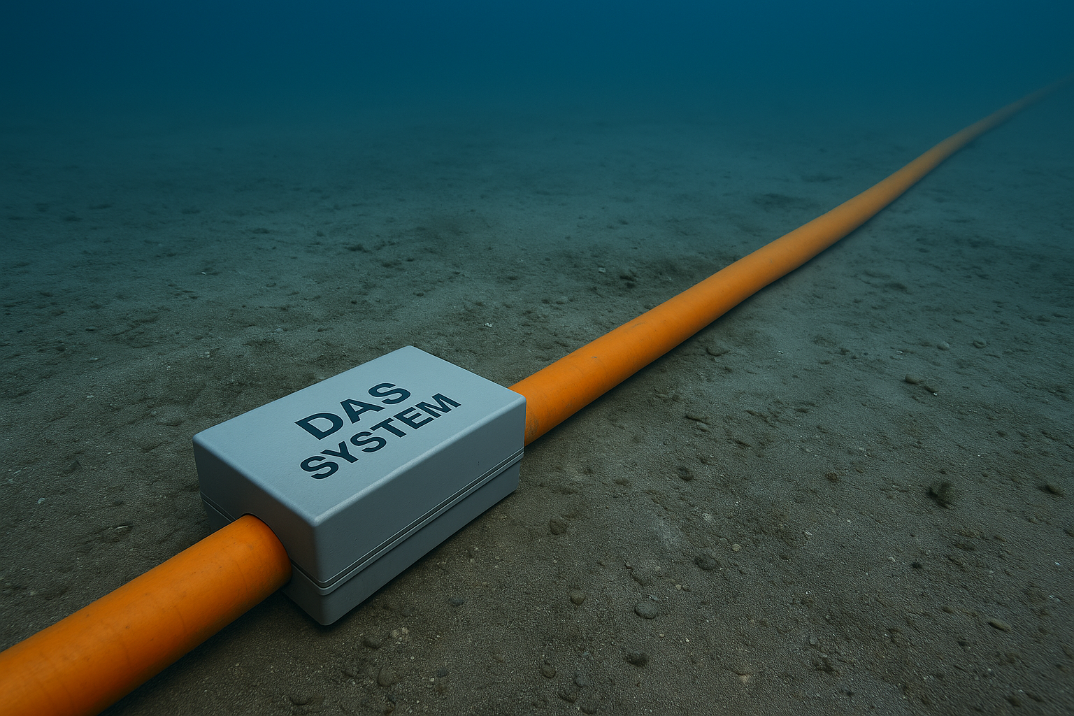 Inforgrafía de los sensores acústicos en un cable submarino.