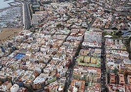 Vista aérea de Las Palmas de Gran Canaria.