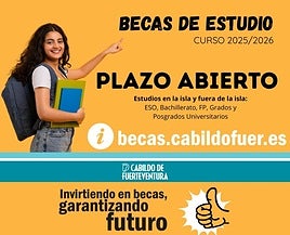 Cartel cabildicio sobre las becas.