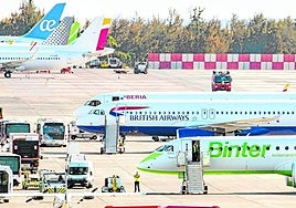 Imagen de aviones en el aeropuerto de Gran Canaria.