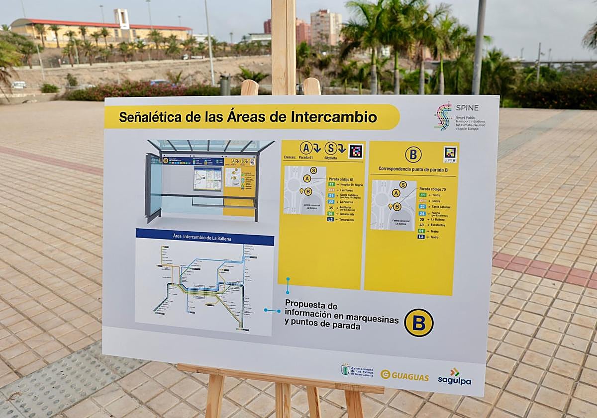 Imagen principal - Presentación de la nueva señalización de los intercambiadores modales de transporte público.