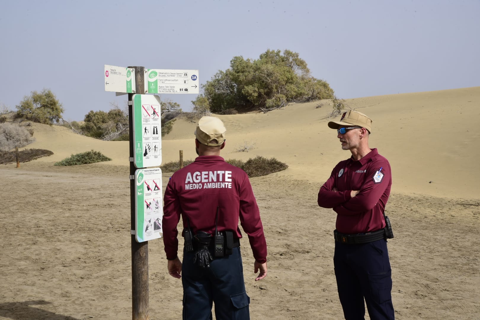 Despliegue de seguridad para proteger las dunas de Maspalomas