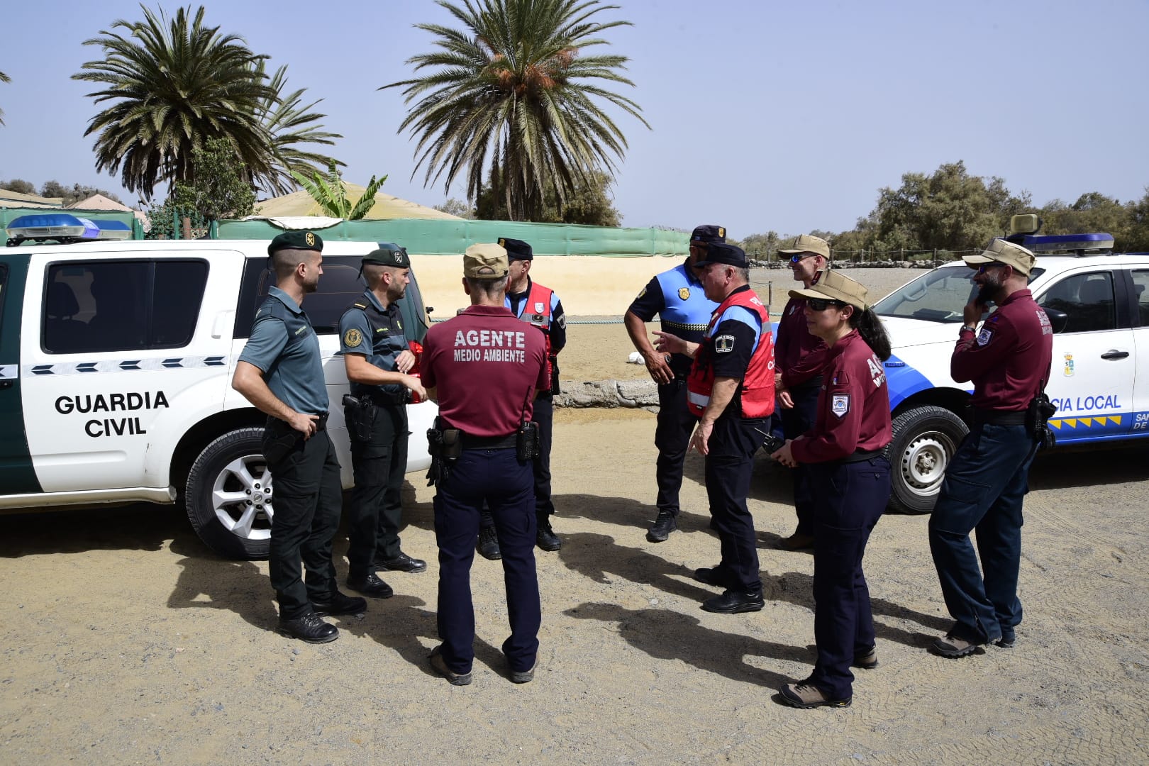 Despliegue de seguridad para proteger las dunas de Maspalomas