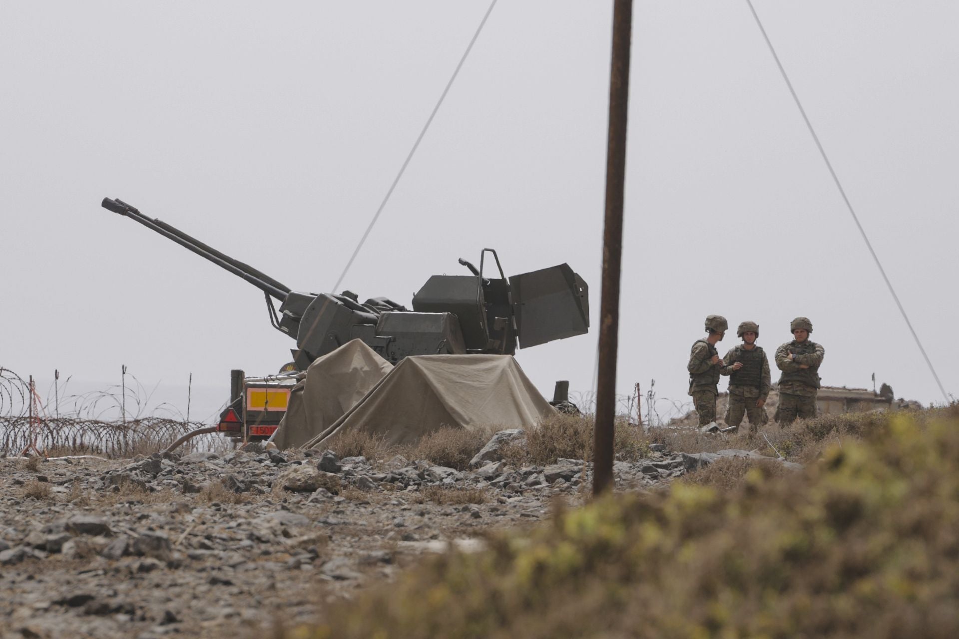 Las Fuerzas Armadas despliegan en Gando su sistema de defensa aéreo