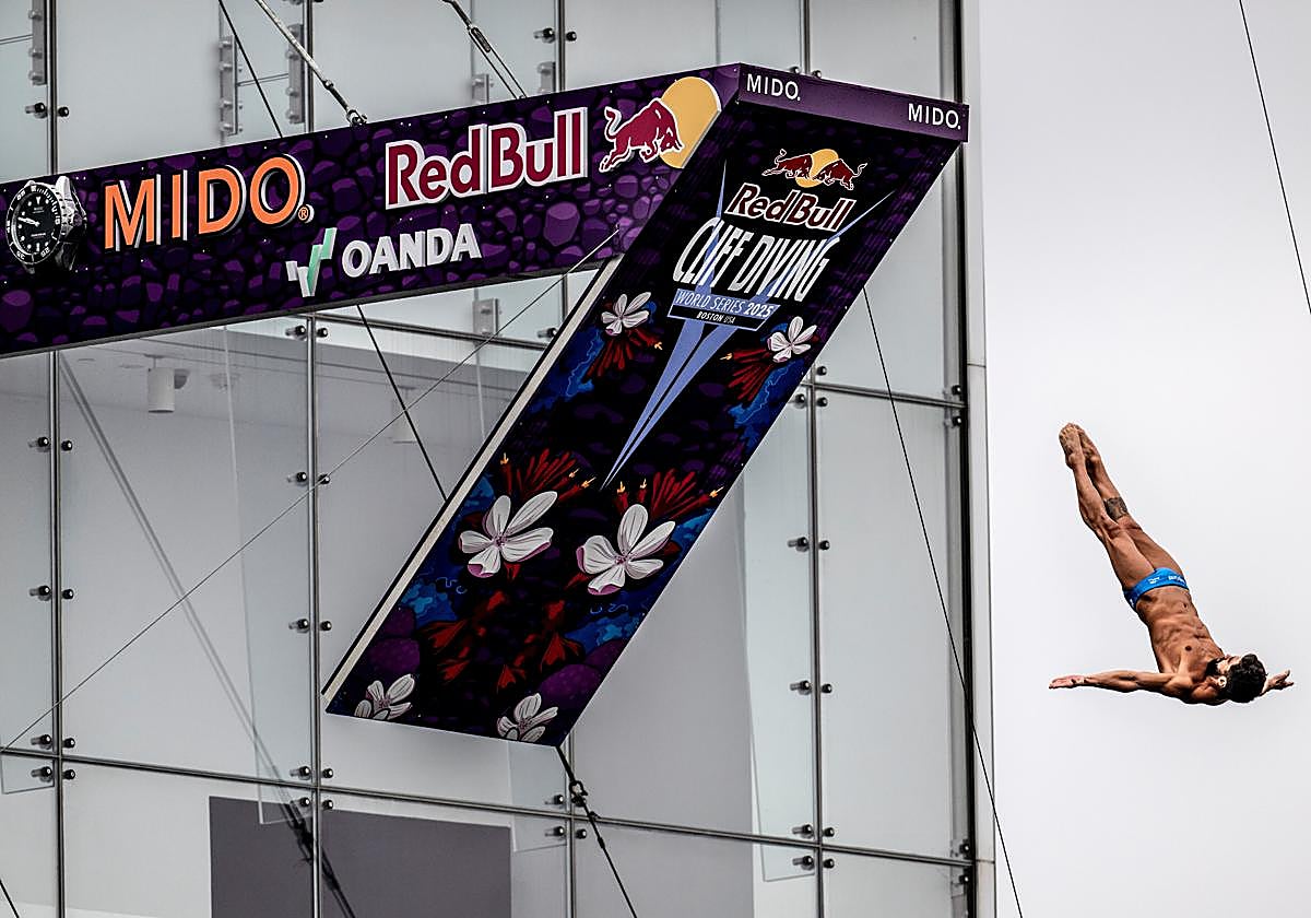 Gimeno, en uno de sus intentos en la cita de Boston.