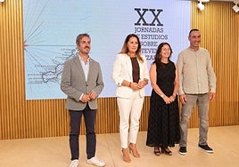 Rayco León, Ascensión Toledo, Lola García y David de León, en la inauguración de las vigésima edición de las Jornadas de Historia.