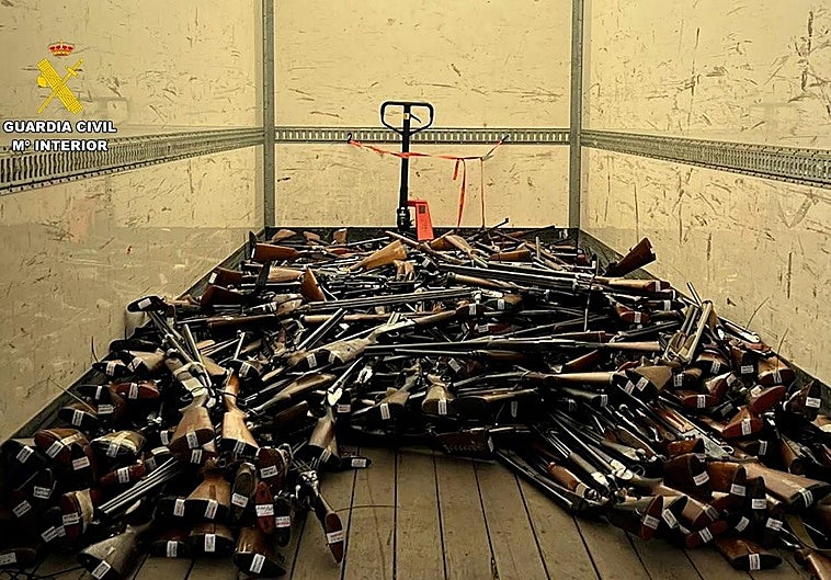 Armas que se han destruido por la Guardia Civil.