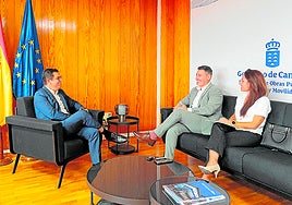 Rodríguez, Marichal y Jiménez, durante el encuentro.