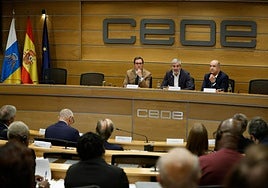 Fernando Clavijo este jueves en una jornada organizada por CEOE en Madrid.