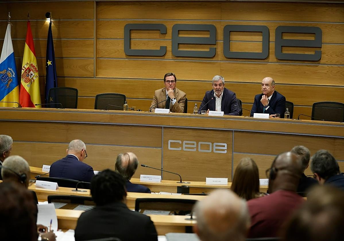 Fernando Clavijo este jueves en una jornada organizada por CEOE en Madrid.