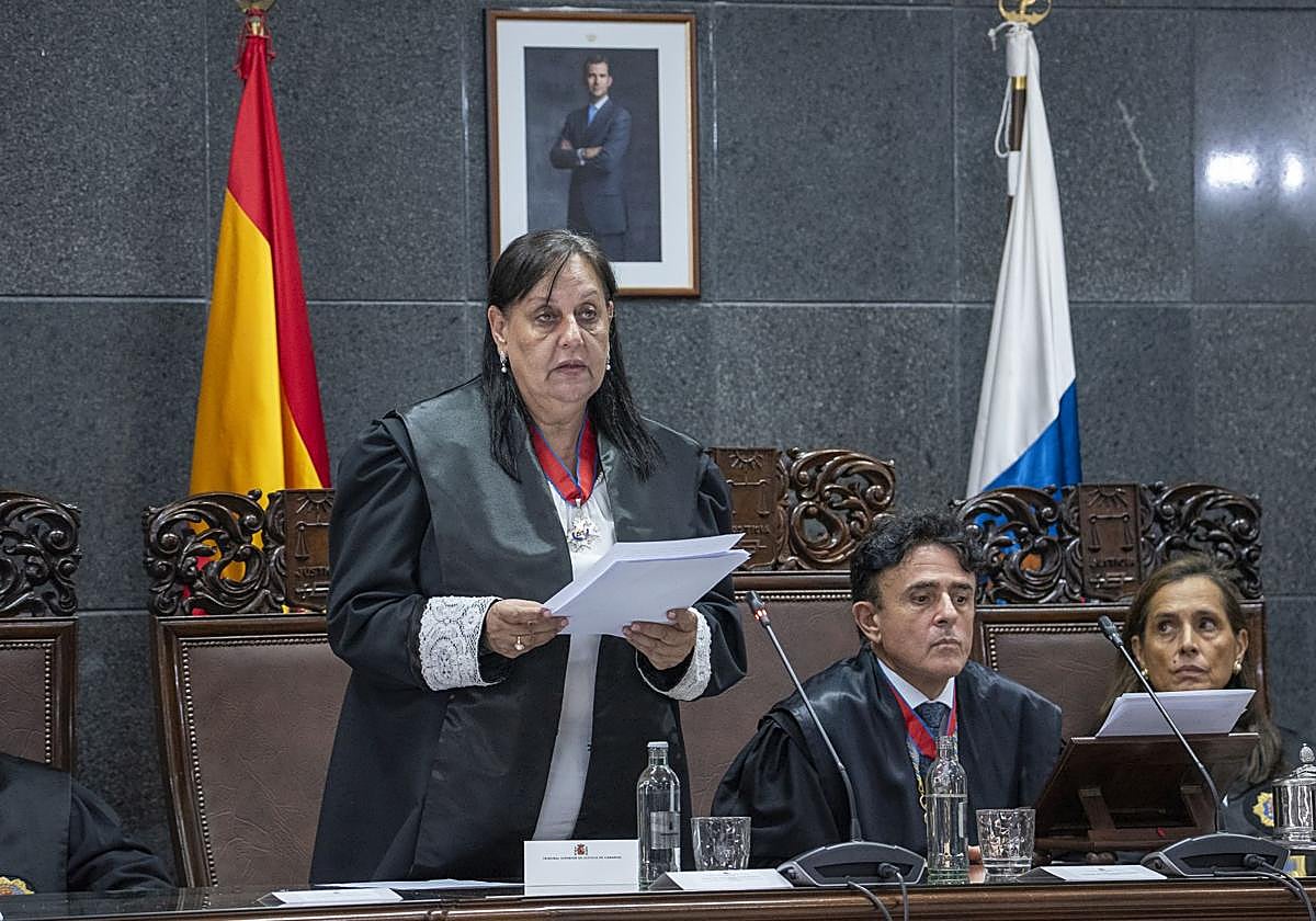 María Farnés Martínez, durante su discurso en la apertura del año judicial.