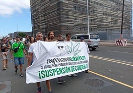 Imagen de la marcha de apoyo a Aythami Santana.