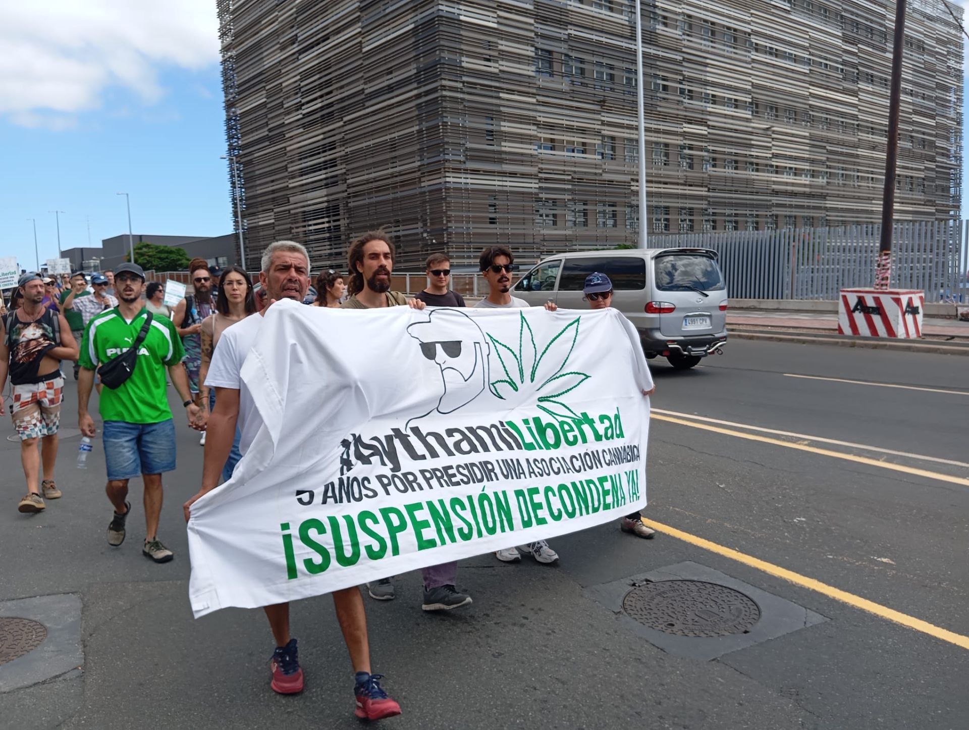 Imagen de la marcha de apoyo a Aythami Santana.