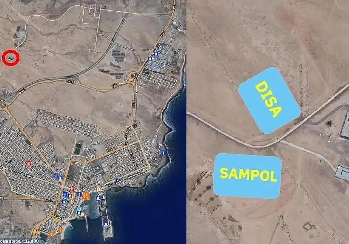 En La Hondura (en el círculo rojo), se ubicarán las dos futuras plantas eléctricas de emergencia: Disa y Sampol.