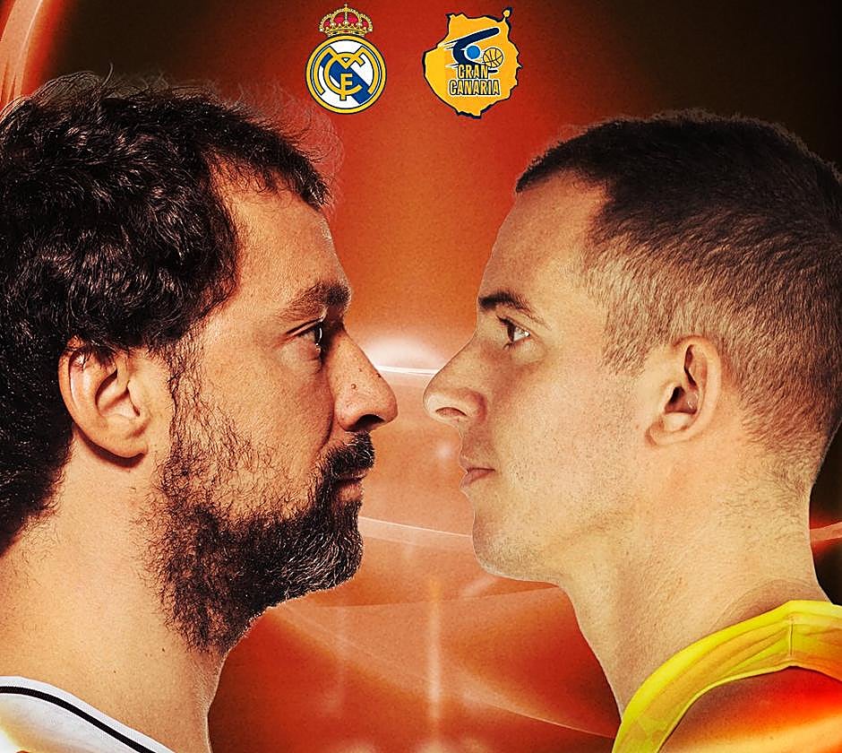 Cartel del Real Madrid-Gran Canaria del estreno ACB, con Sergio Llull y Miquel Salvó de protagonistas.