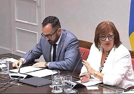 Javier Valentín y Doris Borrego este miércoles en Comisión Parlamentaria.