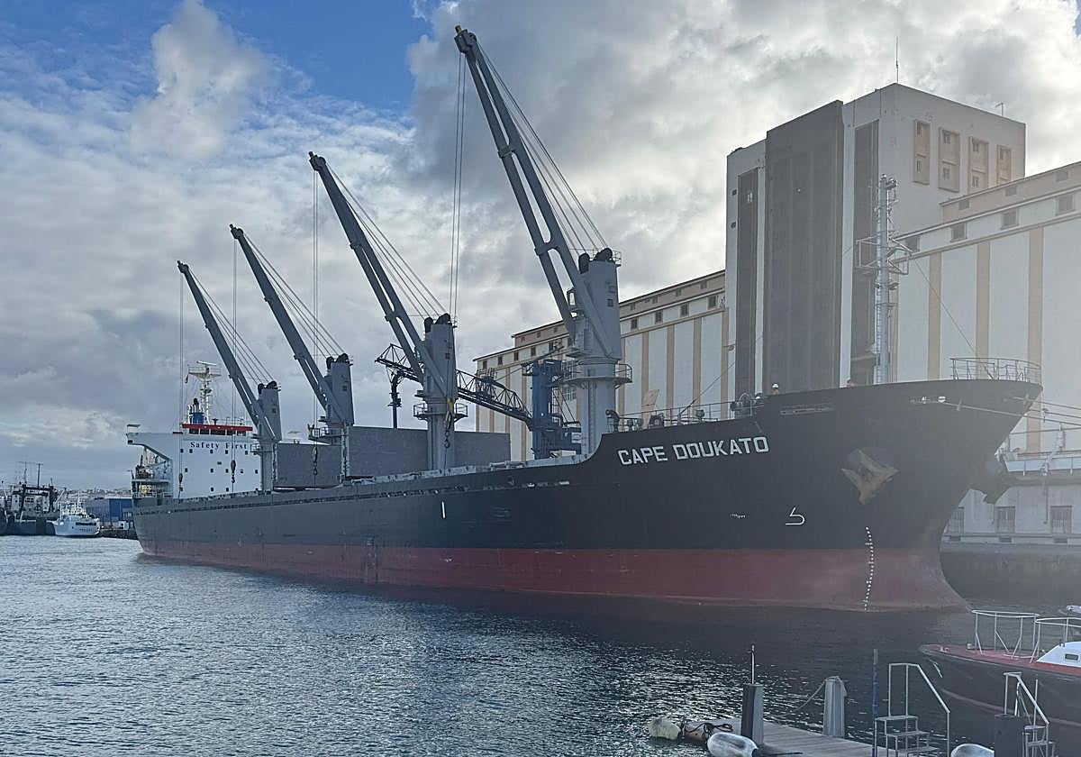 Imagen del buque Cape Doukato atracado en el Puerto de Las Palmas.