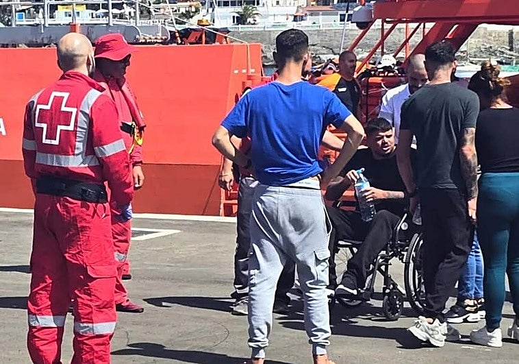 Lionel Ramírez Collado, tras ser rescatado.