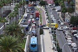 Imagen de un atasco en Las Palmas de Gran Canaria