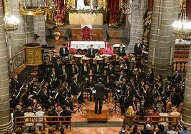La Banda de Música de Teror, en una actuación reciente.
