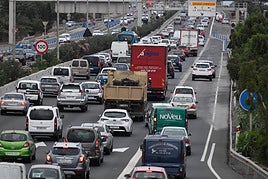 Imagen de un atasco en Gran Canaria