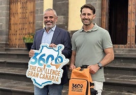 Alfredo Gonçalves, alcalde de Guía de Gran Canaria, con Cristian Melián, coordinador de marketing de Arista Eventos.