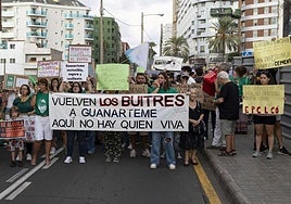 Imagen de archivo de una manifestación contra la especulación inmobiliaria en Guanarteme.