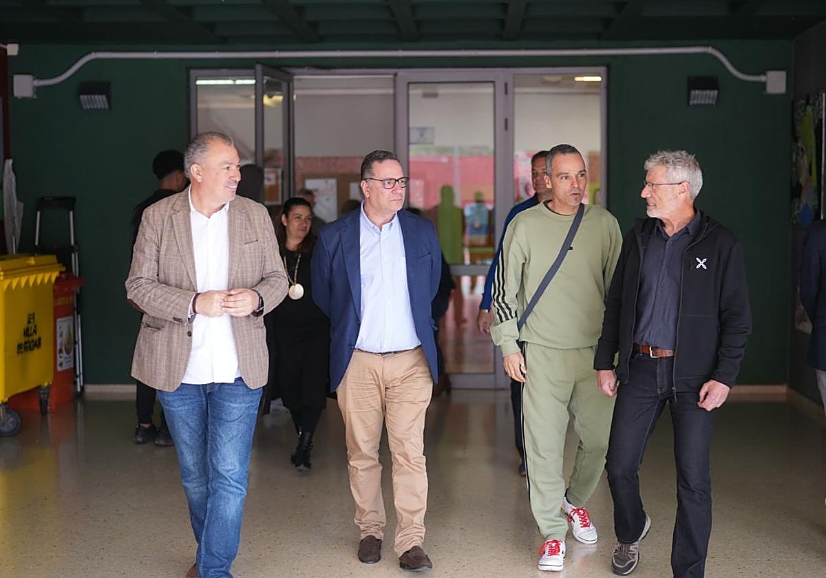 Poli Suárez en su visita al IES Villa de Firgas enl pasado mes de marzo.
