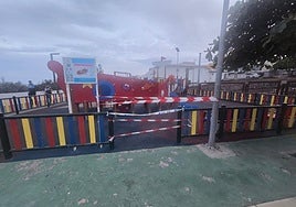 Imagen del parque precintado este jueves en La Garita, Telde.