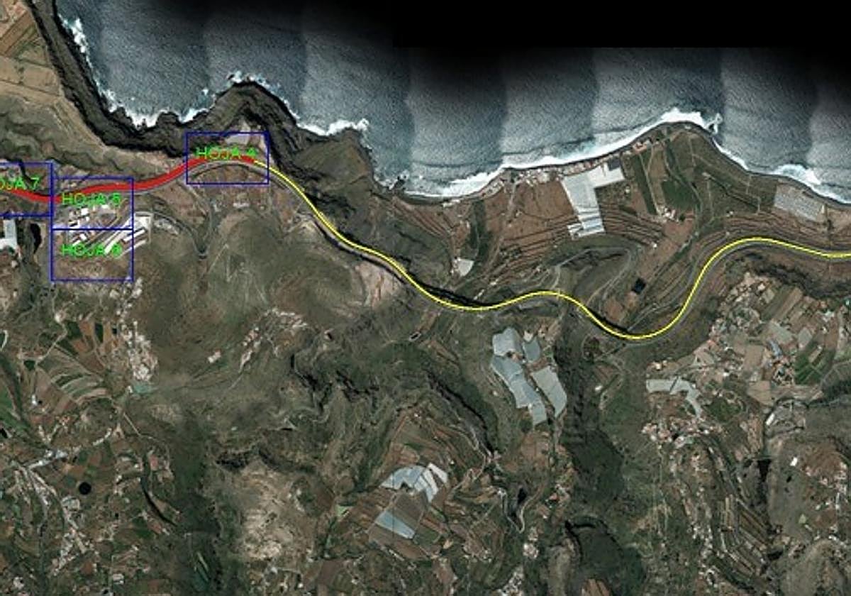 Tramo de la GC-2 que se comenzará a asfaltar este próximo domingo.