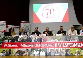 Representantes de Cáritas Diocesana en la asamblea celebrada este fin de semana con benefactores, trabajadores, clérigos y voluntarios.