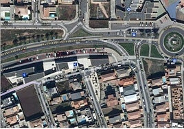 Vista aérea del aparcamiento de La Garita donde se instalará la planta fotovoltaica.