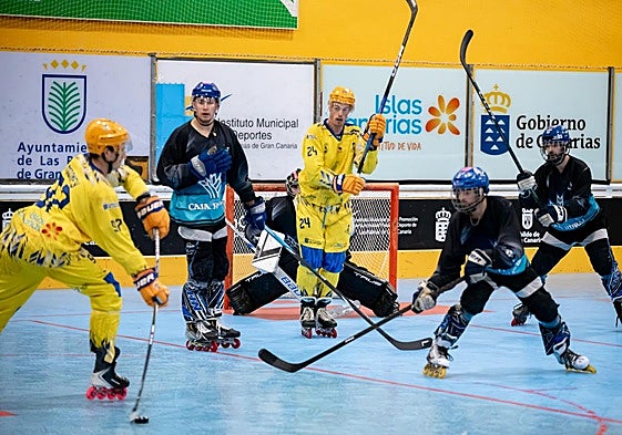 Imagen del partido de este sábado en el San Román.