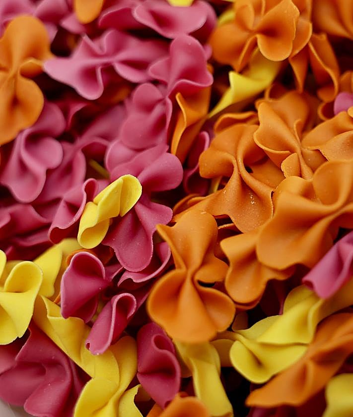 Imagen secundaria 2 - Pasta de diferentes colores elaboradas con frutas y verduras.