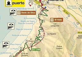 Mapa con cortes de carreteras.