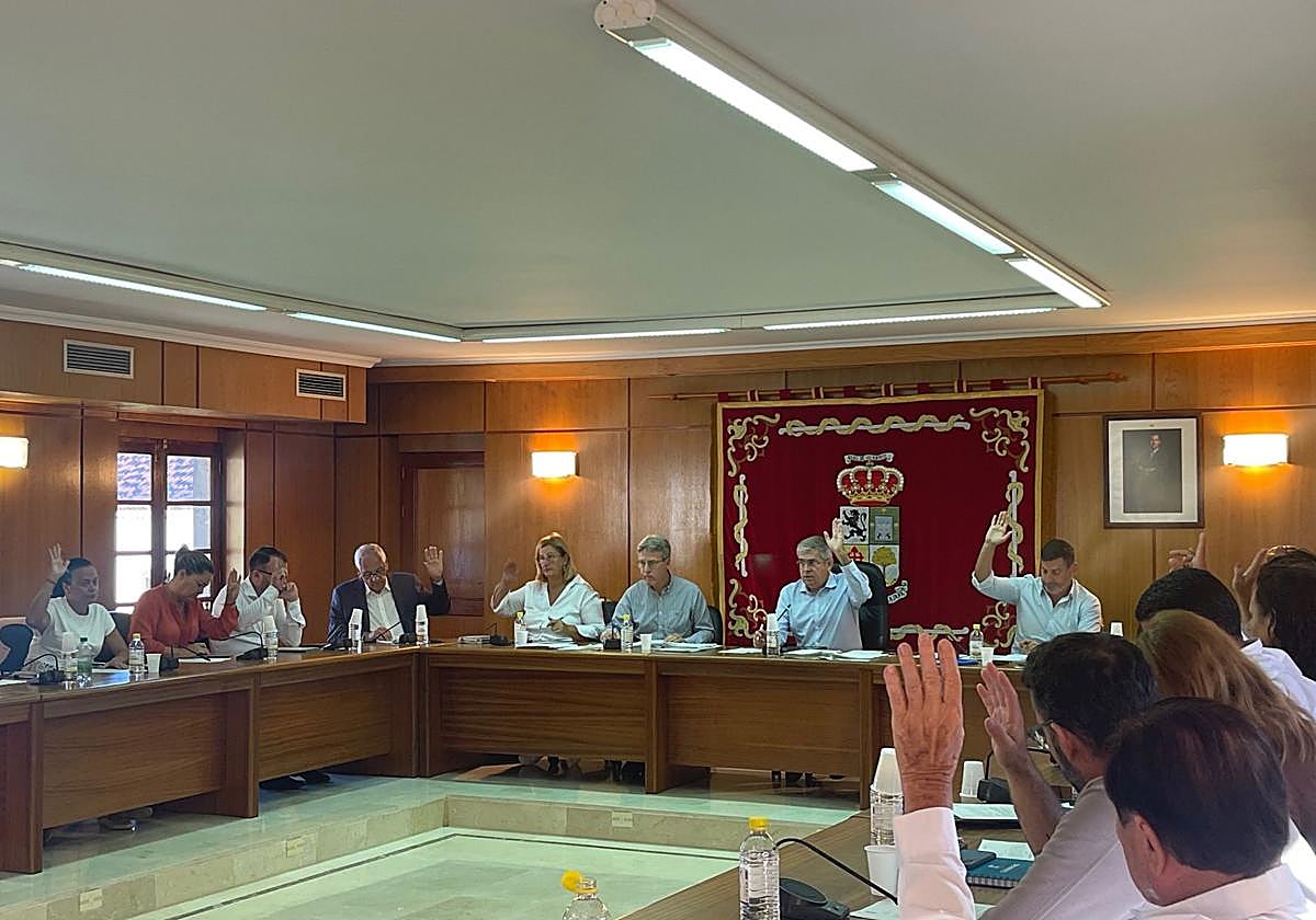 Un momento del pleno celebrado este jueves en San Bartolomé de Tirajana.