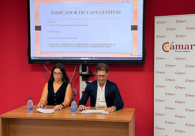 Juan Tomás Figueroa, en la presentación del Indice de Confianza Empresarial elaborado por la comisión de economía de la Cámara de Comercio de Fuerteventura.