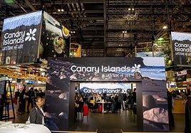 Imagen del estand sostenible que Canarias llevará a la feria de Londres. Ya lo estrenó en Fitur y fue elegido el mejor en la categoría de las comunidades.