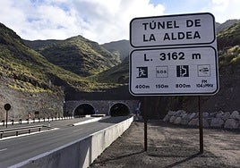 Imagen de la entrada al túnel de La Aldea, en la carretera que une este municipio con Agaete.