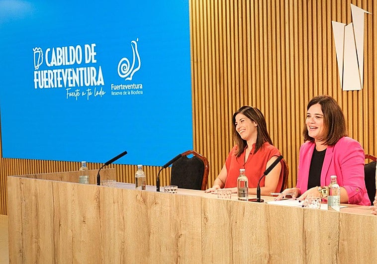 La consejera insular Nuria Cabrera, en la presentación del lema insular.