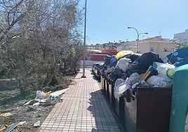 Contenedores desbordados en Marzagán.