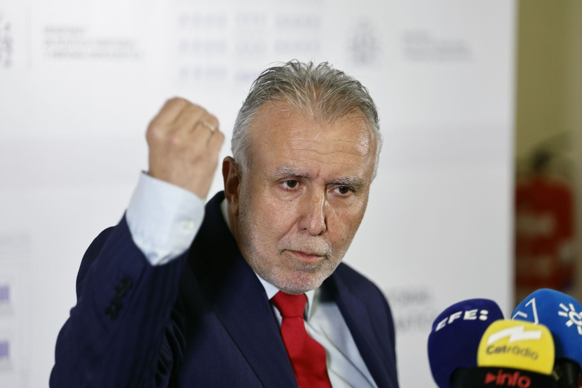 Ángel Víctor Torres, en la rueda de prensa en Madrid.
