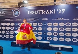 Rumen Caraballo, en el podio de Grecia.