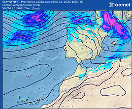 Imagen del mapa térmico para este viernes.