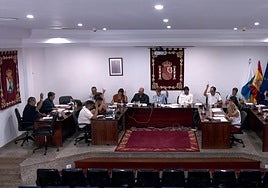 Imagen de la sesión ordinaria del pleno del Ayuntamiento de Mogán celebrada este viernes.