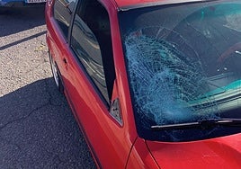 Así quedó el coche tras el atropello.