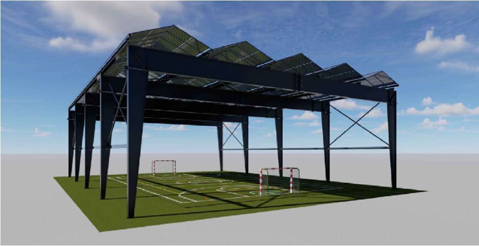 Así será la cubierta fotovoltaica que se instalará en el CEIP Profesor Rafael Gómez Santos de San Mateo.