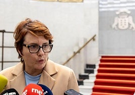 Candelaria Delgado, este lunes en la sede de la Presidencia del Gobierno de Canarias.